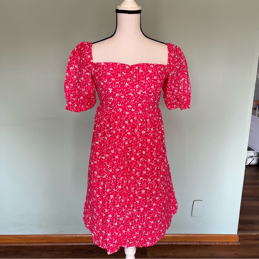 Anthropologie Maeve Lillianne Babydoll Eyelet Dress. Size 14 - Picture 4 of 9